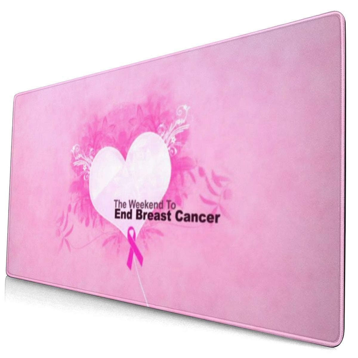 Leila Marcus Pink Ribbon Large Mouse Pad Computer Gaming Mat 15.8 X 29.5 Inch Non-Slip Rubber Mouse Pads Desk Mousepad for Office/Home, Laptop,Mouse Mat