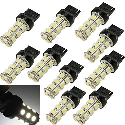 Ronben 18-SMD 5050 Reverse Brake/Stop/Turn Tail Back Up LED Light Bulb White DC 12V,LED Replacement Bulb,Pack of 10 (7740 T20)