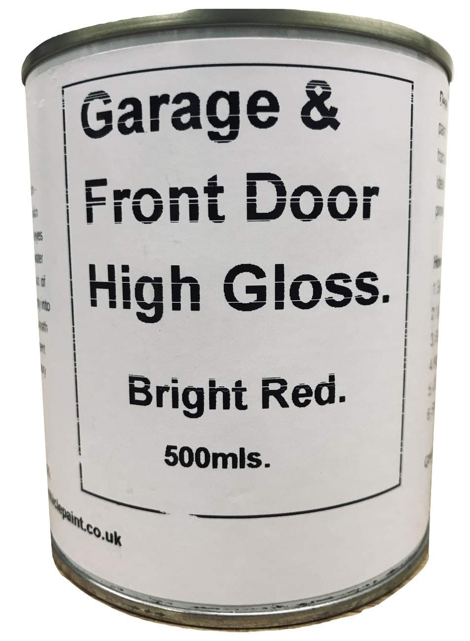 1 x 500ml Bright Red High Gloss Front & Garage Door Paint