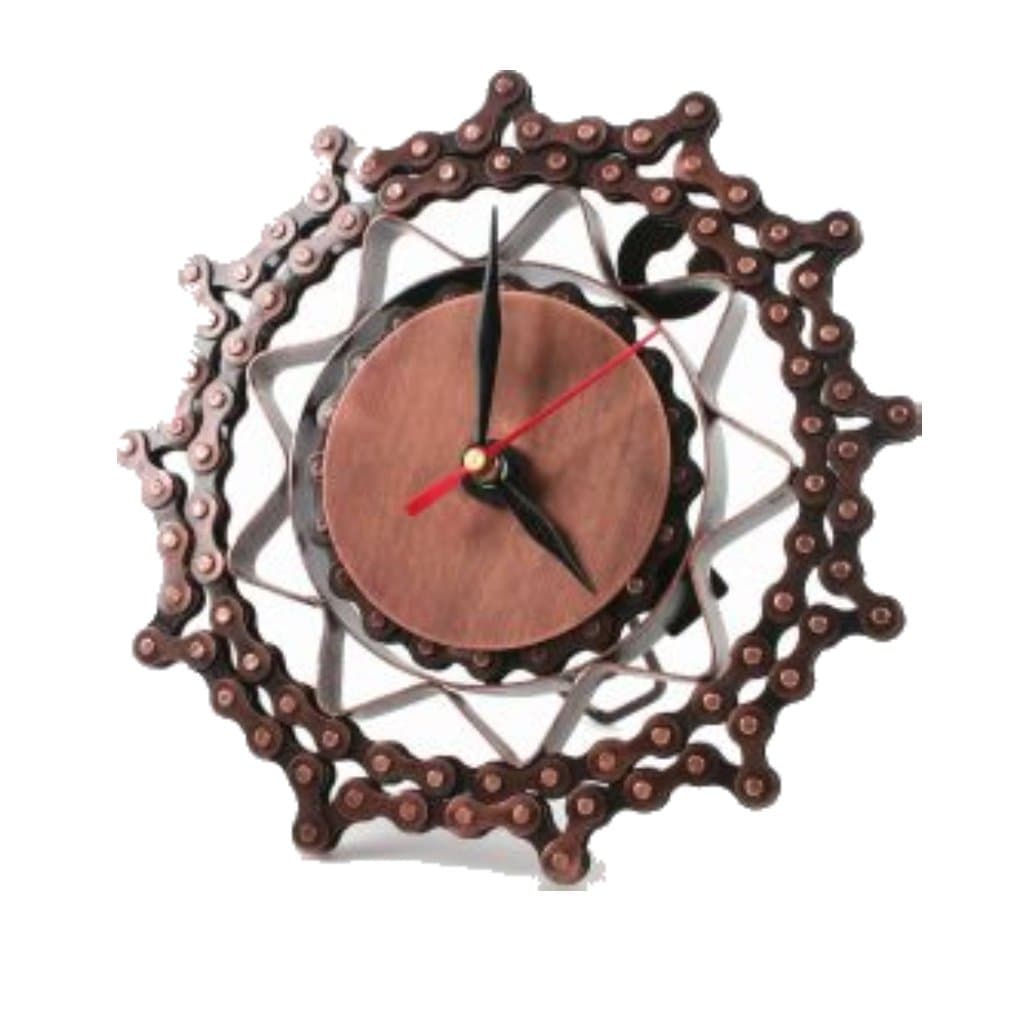 WALL CLOCK / LONG CASE CLOCK “BICYCLE CHAIN” Ø 18CM - RECYCLED METAL – FAIR TRADE