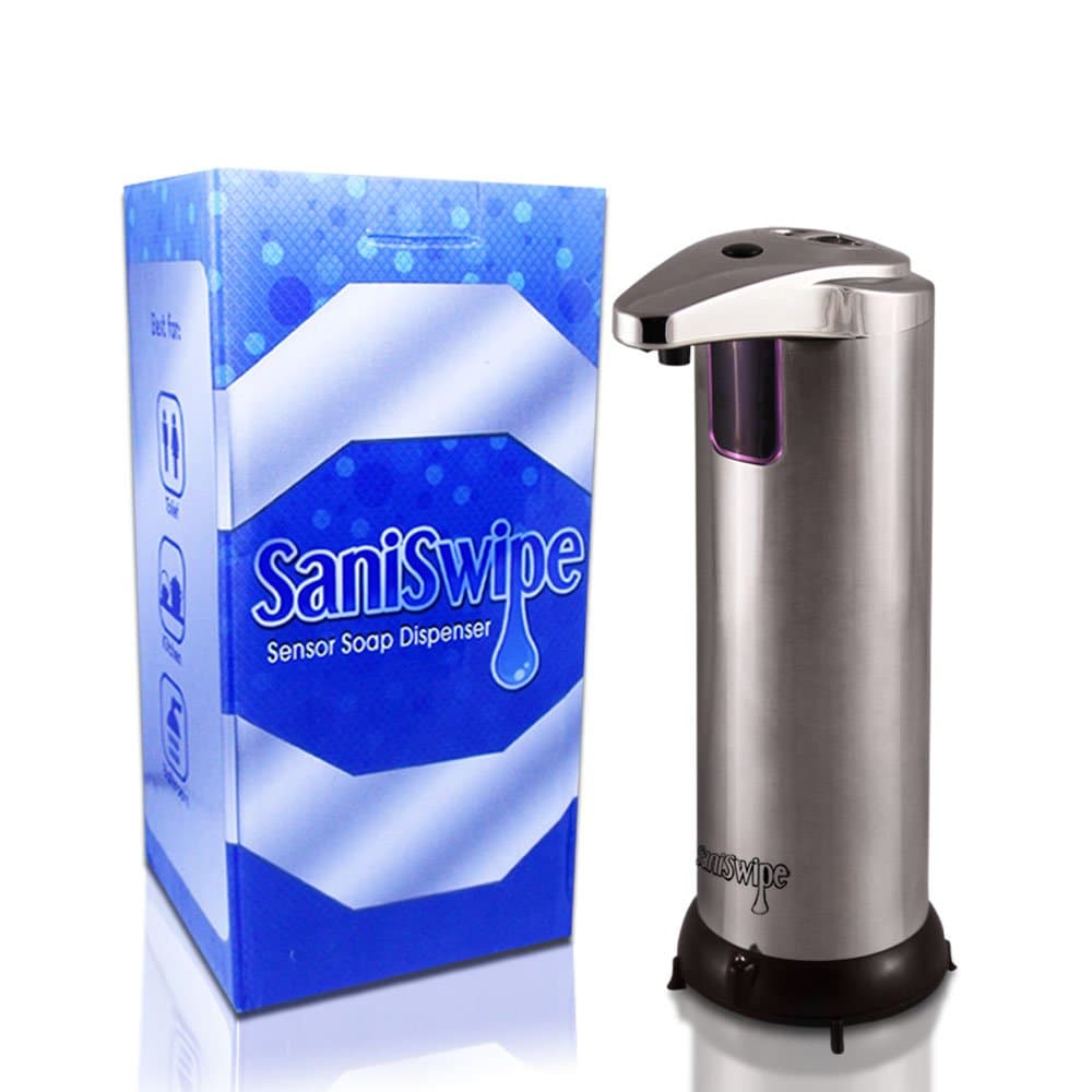 Saniswipe Premium Automatic Hands-Free IR Sensor Soap Dispenser - Perfect for Dishwashing Liquids, Hand Soap, Hand Sanitizer