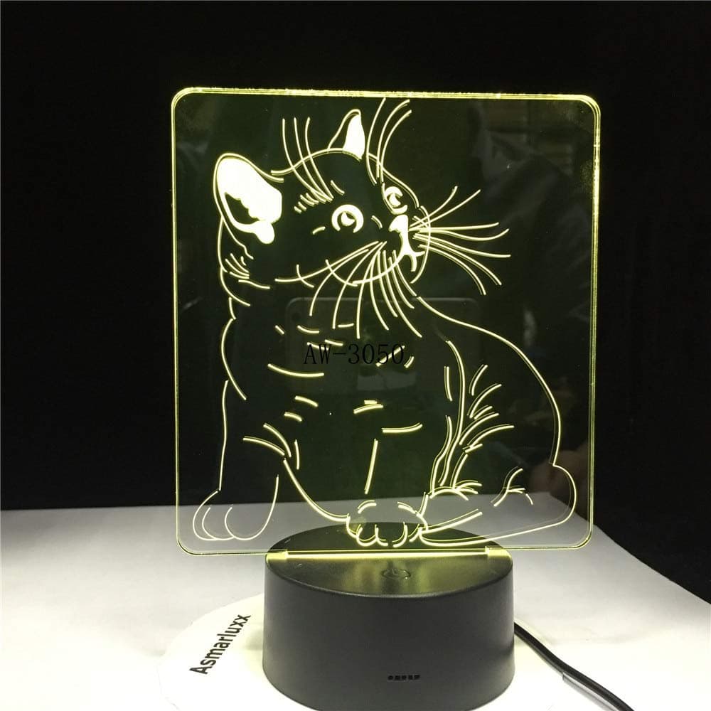 New cat night light animal variable mood light color illusion table lamp decoration as a child toy gift