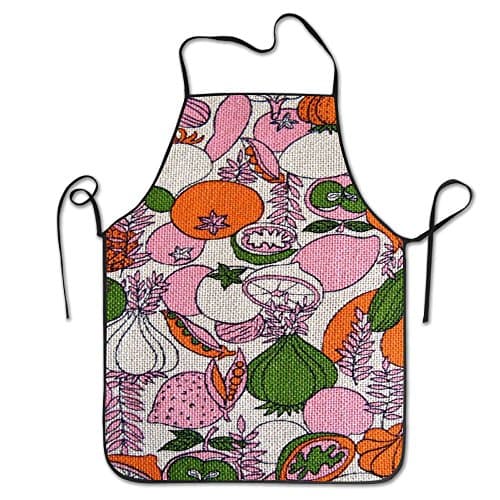 Fruit King Cooking Apron Kitchen Apron, Lock Edge Waterproof Durable String Adjustable Easy Care Aprons For Women Men Chef