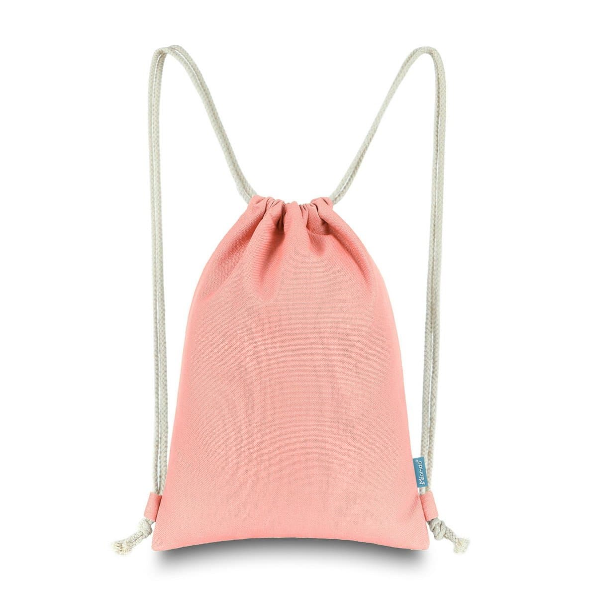 MiomaoDrawstring Backpack Simple Style String Bag Canvas Beach Sport Daypack