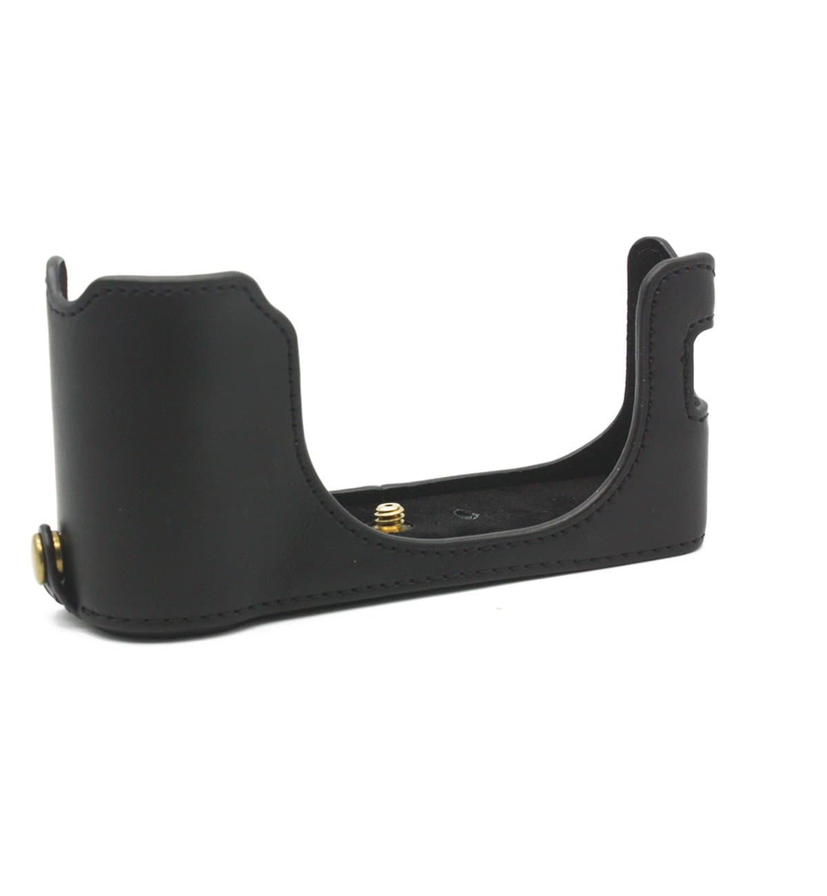 UKABEA Leather Camera Half Case Bottom Case for Fujifilm X100F Digital Camera - Black