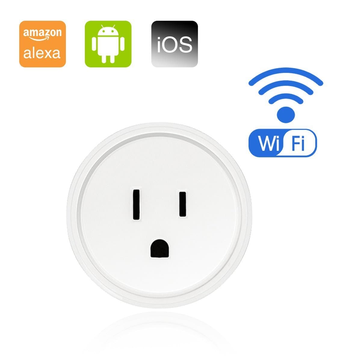 Mini Smart Plug Wireless Socket Wifi Outlet Timer Compatible with Alexa Google Home, Voice Remote Control Your Home Devices Anywhere, No Hub Required - 1 Pack