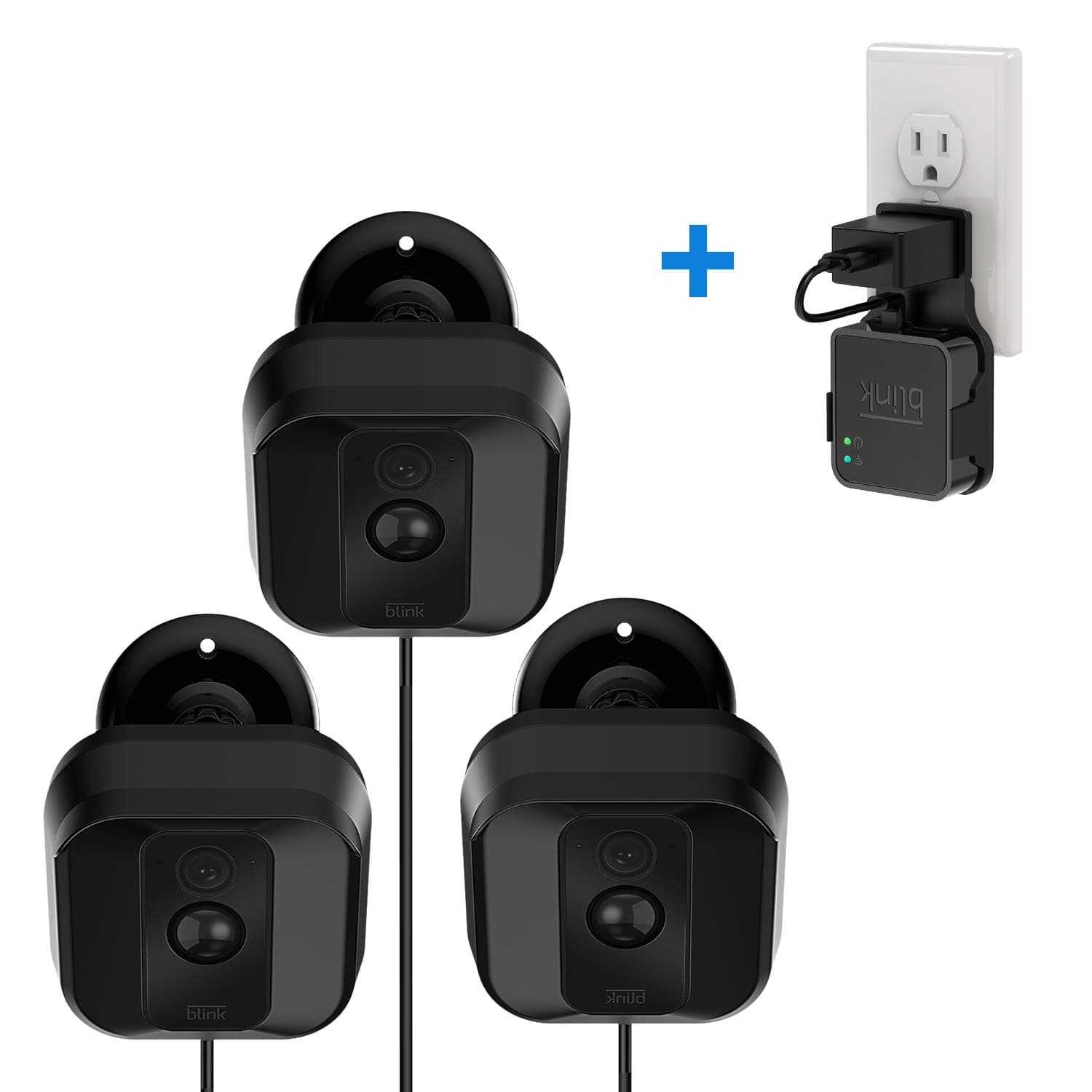 Outlet Wall Mount Compatible with Blink XT XT2 Camera, 3 Pack Weather Proof 360 Degree Adjustable Protective Indoor/Outdoor Camera Holder with 1 Pack No Messy Wires WiFi Hub Hanger