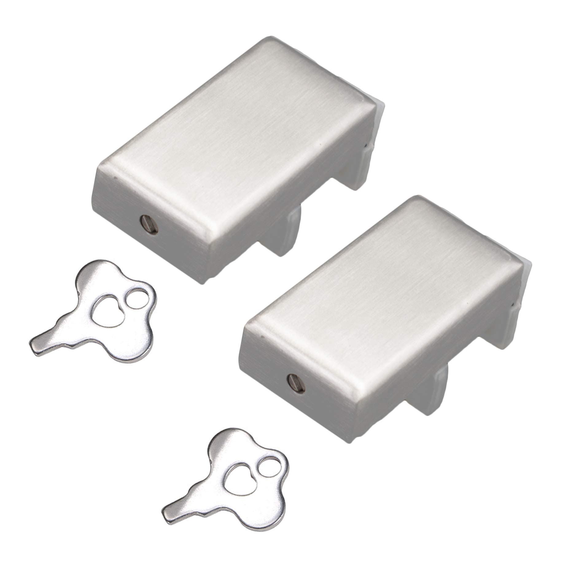 OMOTOOL Sliding Window Locks Sets with Keys (2 Pack) Door Frame Security Lock Stop Adjustable for Home and Office Child Safety