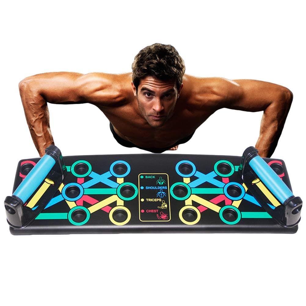 Push-up Board, 14 in 1 Foldable Push Up Rack Board Train Gym Fitness Board Training System Fitness Workout Training Stand Exercise Stands Chest Press Up Push-up Bar