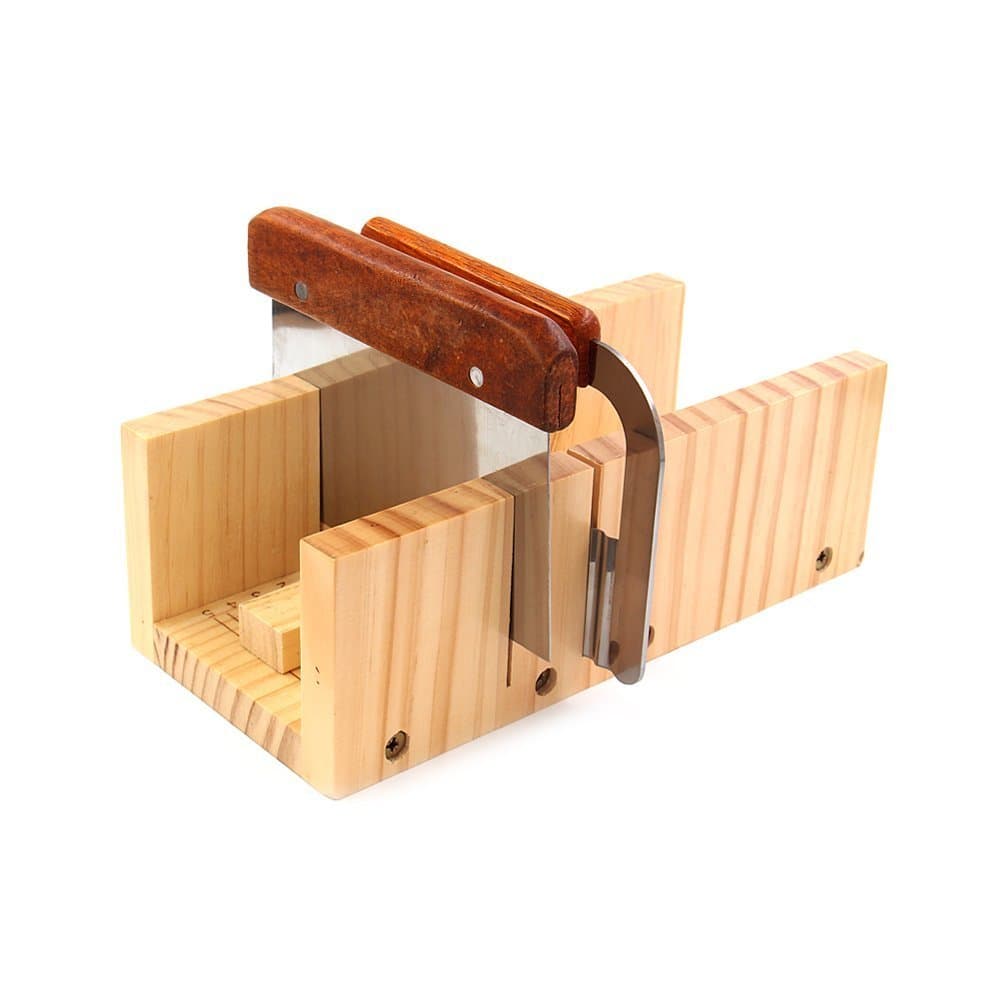 E2O Tech Adjustable Wooden Soap Cutter Set Soap Cutting Tools with 1 pc Straight Cutter and Wavy Cutter