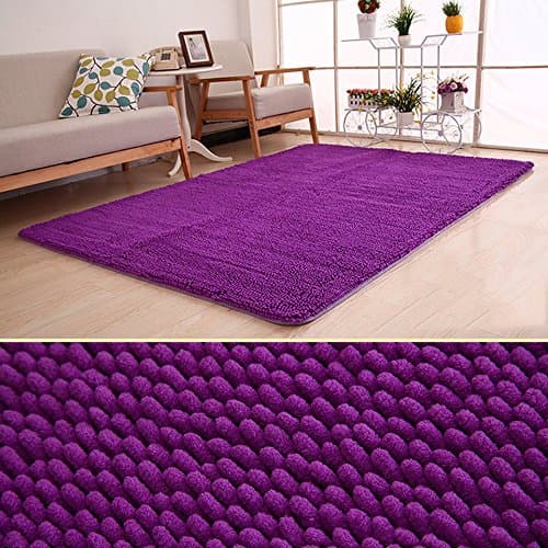 ShellMiMi Larger Thick Super-soft Non-slip Water Absorption Modern Larger Area Rug 24×63 inches(L-DPurple)