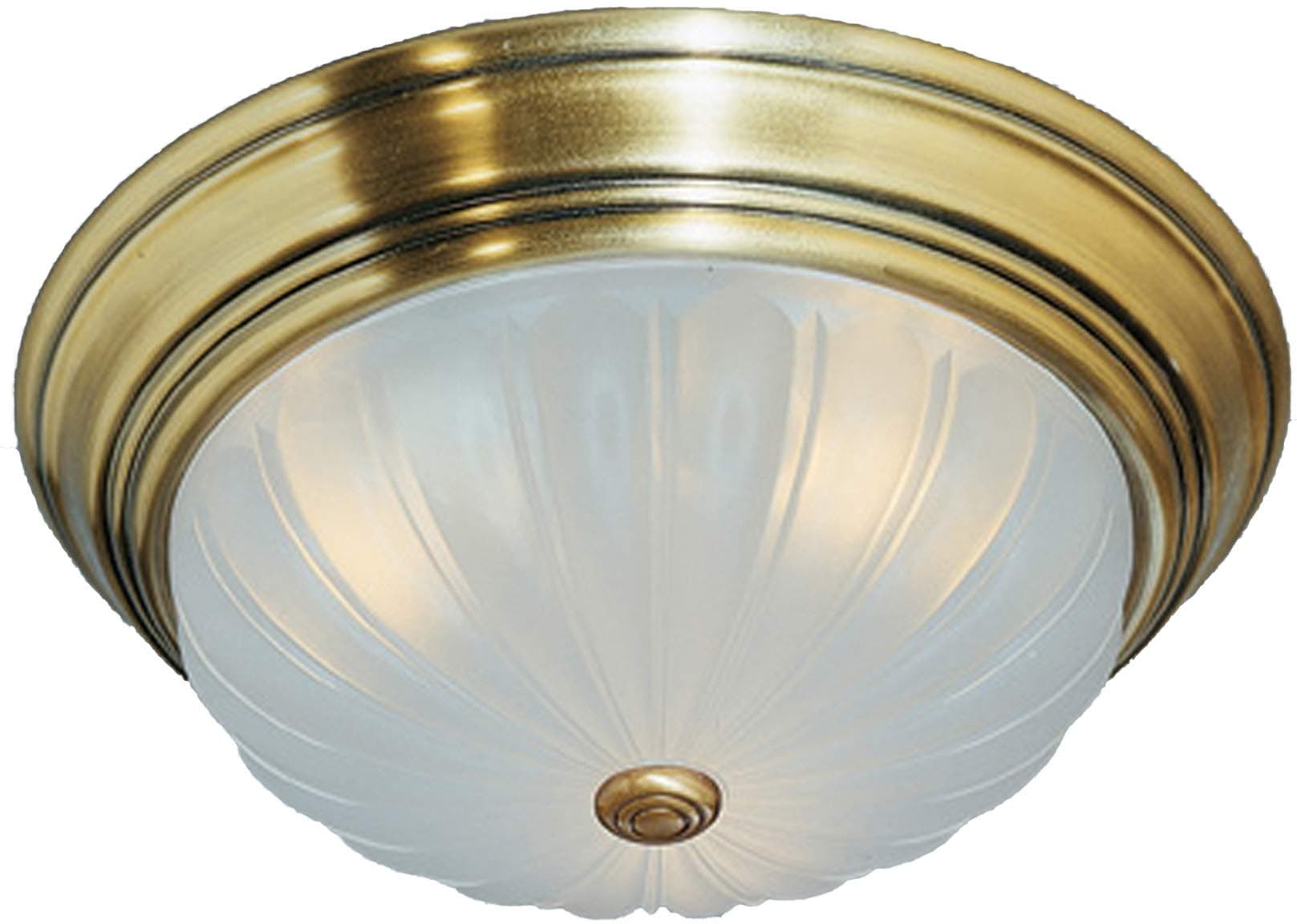 Quoizel ML182AUL Melon Flush Mount Ceiling Lighting, 1-Light, 75 Watts, Antique Brass (5" H x 11" W)