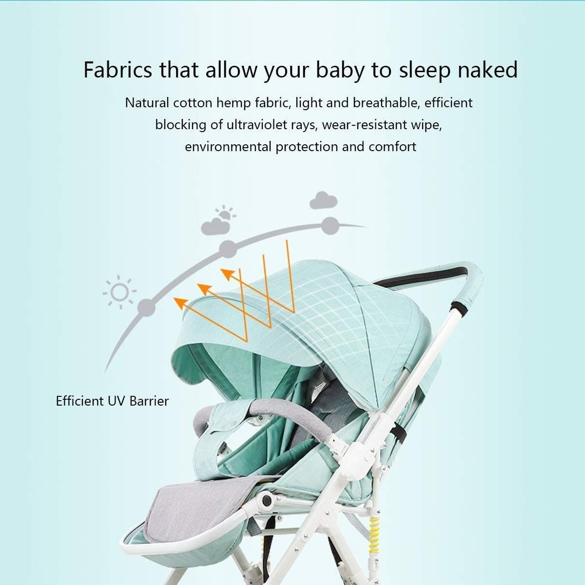 BHHT Lightweight Stroller with 5-Point Safety System and Multi-Position Reclining Seat, Extended Canopy, Easy One Hand Fold, Large Storage Basket,Slate Grey,6 (Color : 5)