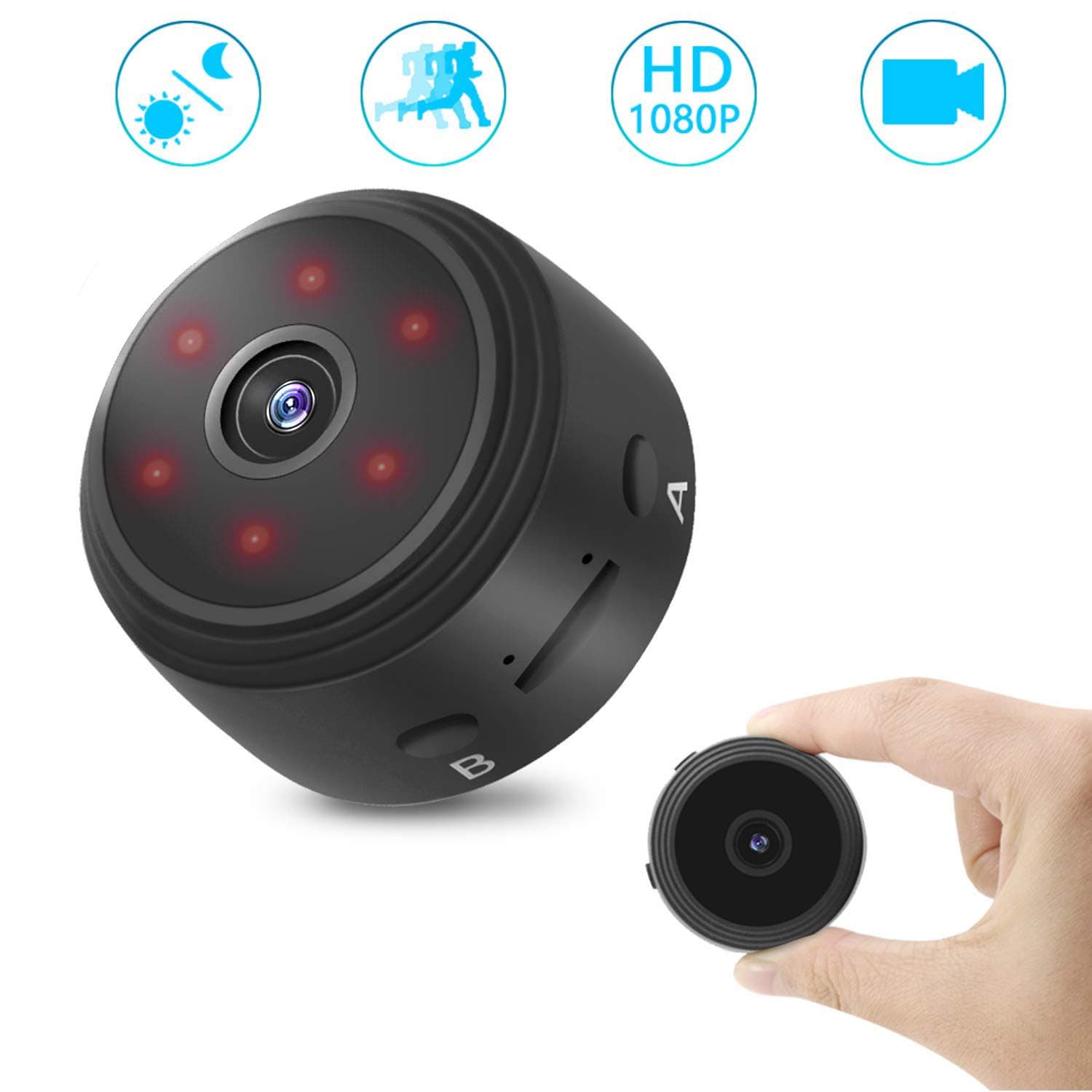 Mini Hidden Camera HD 1080P Spy Security Mini Camera 120° Wide-Angle Lens Video Recorder with Infrared Night Vision/Motion Detection/Loop Recording Home Security Covert Cameras