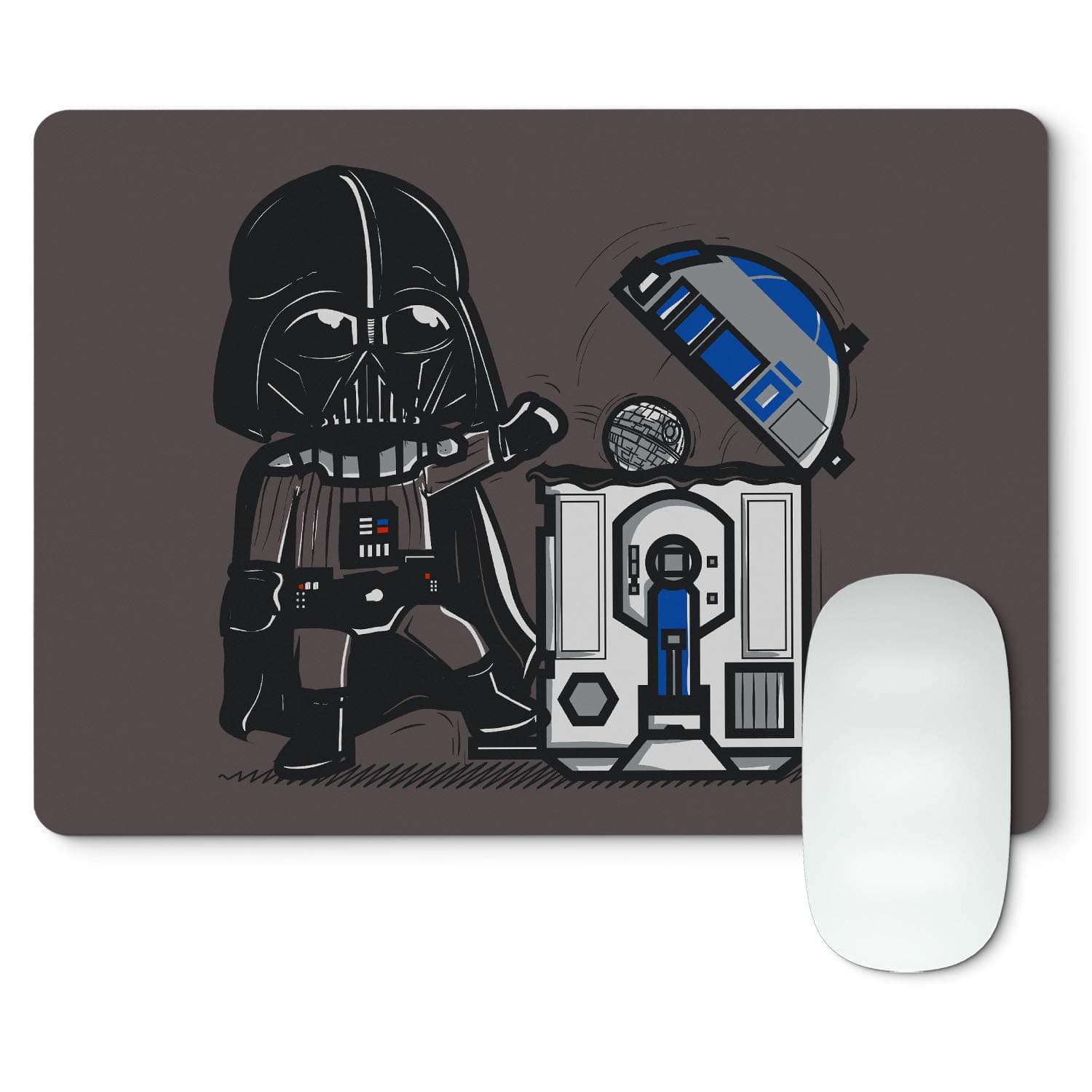 BE8EIGHT 8 BITS WEAR Mouse Pad Star Wars robotic trash - Soft Natural Rubber Gaming Mouse Mat Black – 27 cm x 19 cm x 0.5 cm