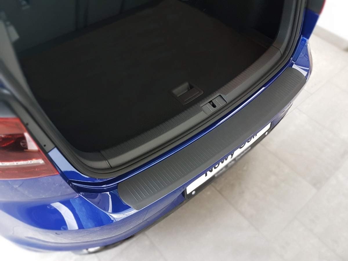 Texcarmat Rear Bumper Profiled Sill Scuff Guard Plastic Protector Fit Volkswagen Golf VII MK7 5D HB 2013-2017 Custom Fit Usage Scratch Paint Protection