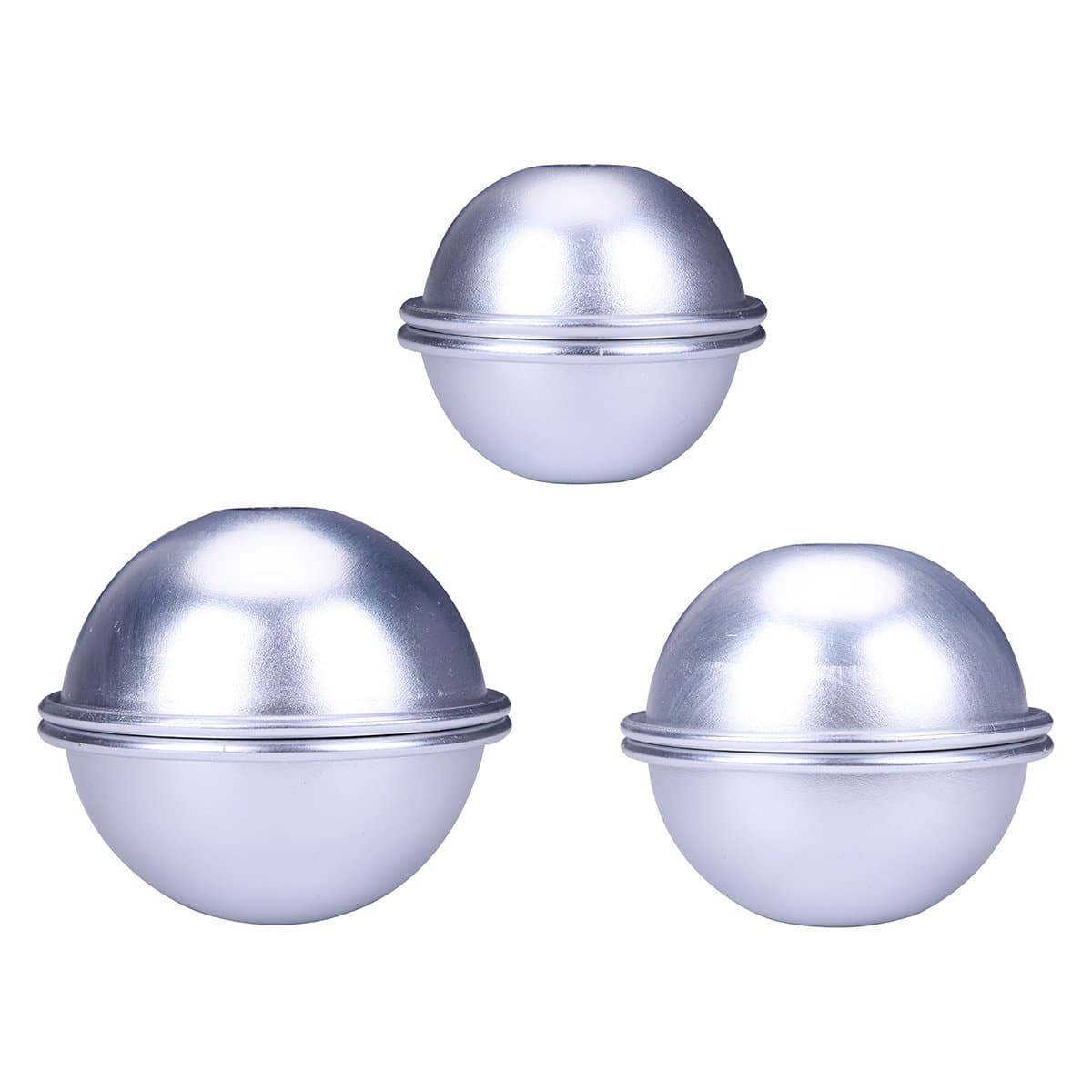 LiangGui Bath Bomb Molds Cupcake Baking Making Kits Metal Spherical Cookie Mould