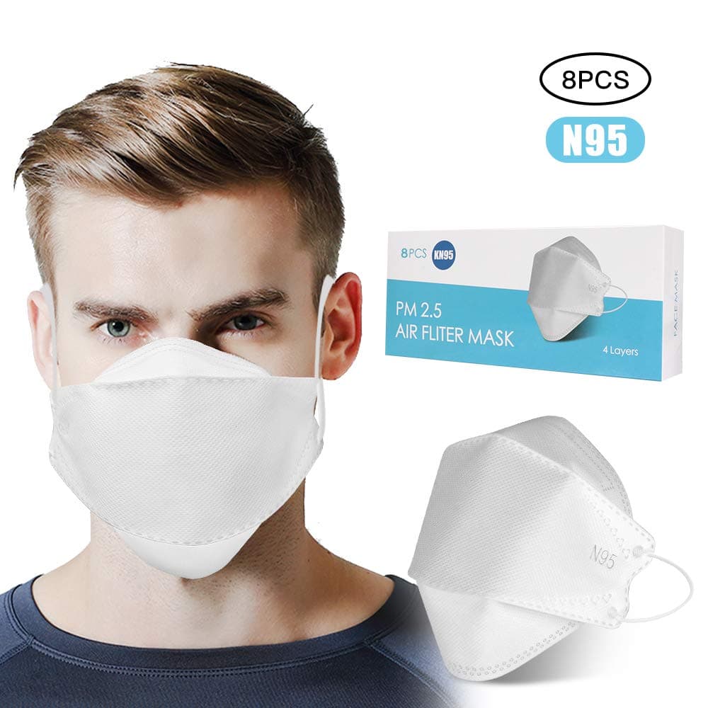 8PCS N95 4-Layer Dust Masssk, Adjustable PM2.5 Air Filter Masssk, Disposable Face Masssk,Mouth Cover Masssk, Comfortable Filter Safety Sanitary Masssk