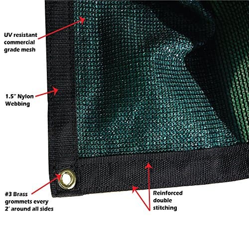 Xtarps - 16 ft. x 24 ft. - 7 OZ Premium 90% Shade Cloth, Shade Sail, Sun Shade (Green Color)