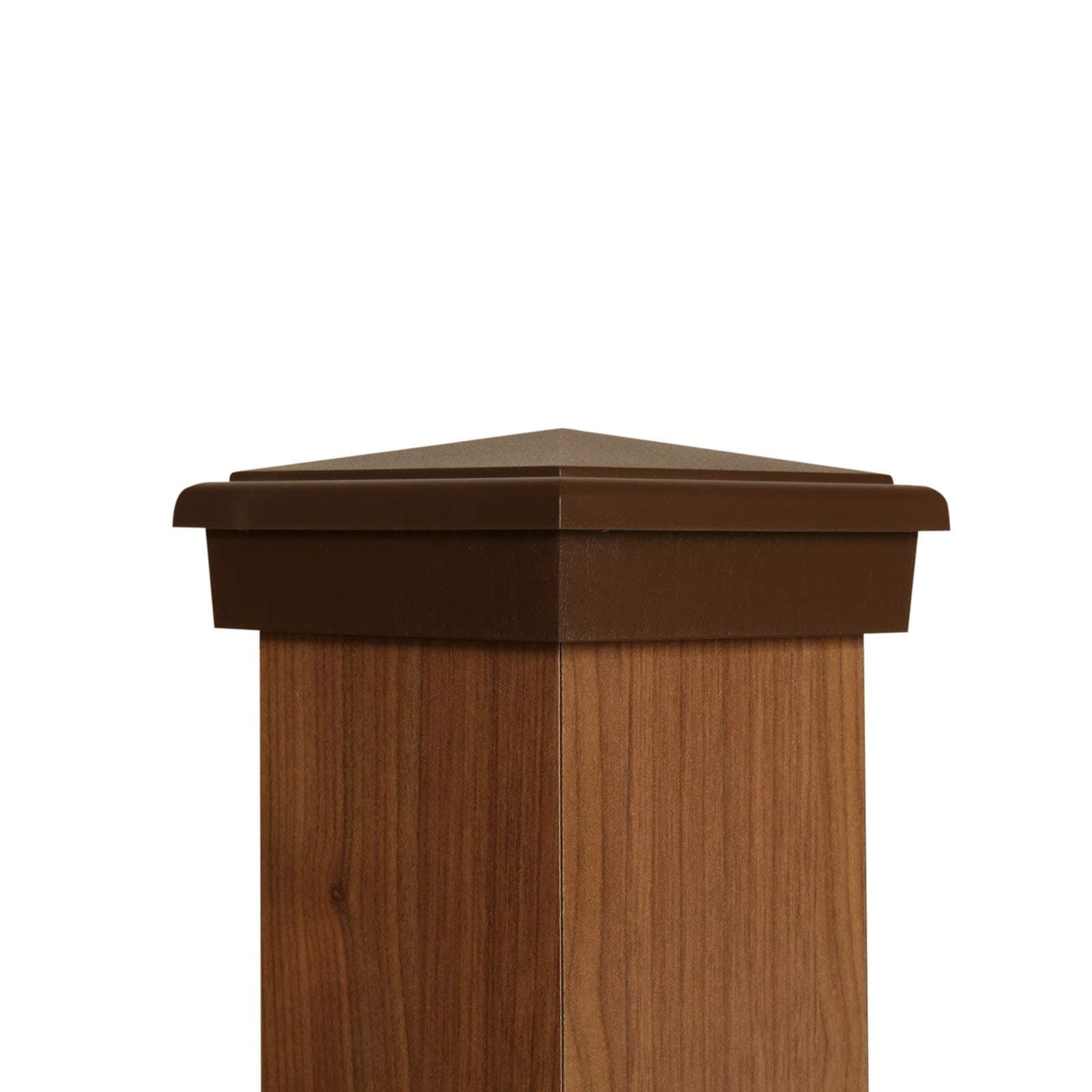 Atlanta Post Caps 4x4 Post Cap (3.5") (Case of 12) Brown Slim Profile Top for Outdoor Fences, Mailboxes & Decks
