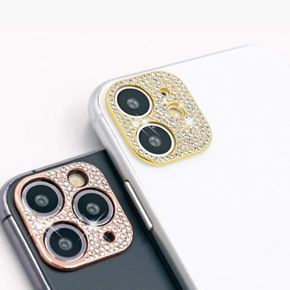 Tomcrazy Rear Camera Decorations for iPhone 11 Diamond Lens Protective Ring Anti-Fall Decorate Sticker Protector Rose