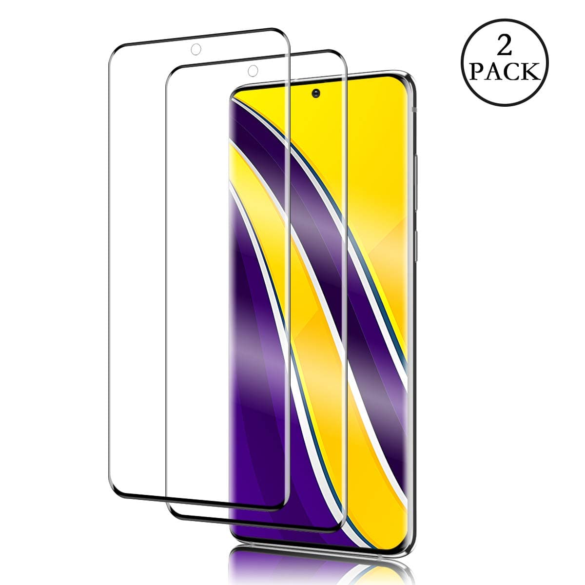 Galaxy S20 Plus Screen Protector, RUAN [2 Pack] Full Coverage Screen Protector,HD Clarity,Case Friendly,Anti Scratch, Curved Edge, Touch Screen Accuracy Film for Samsung Galaxy S20 Plus(6.7 Inch)[5G]