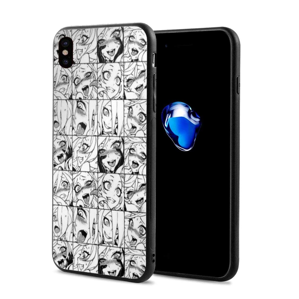 Anime Cute Ahegao for iPhone X Case Print Designed Protective Case for Unisex Game Lovers Cover Shell 5.752.870.39 Inch