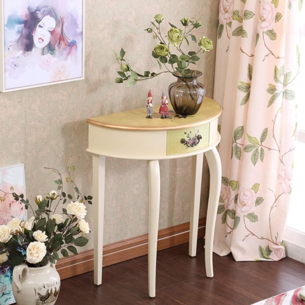 Table FEI Console End Side Half Round Console Sofa Entryway Accent with Drawer (Color : 1002)