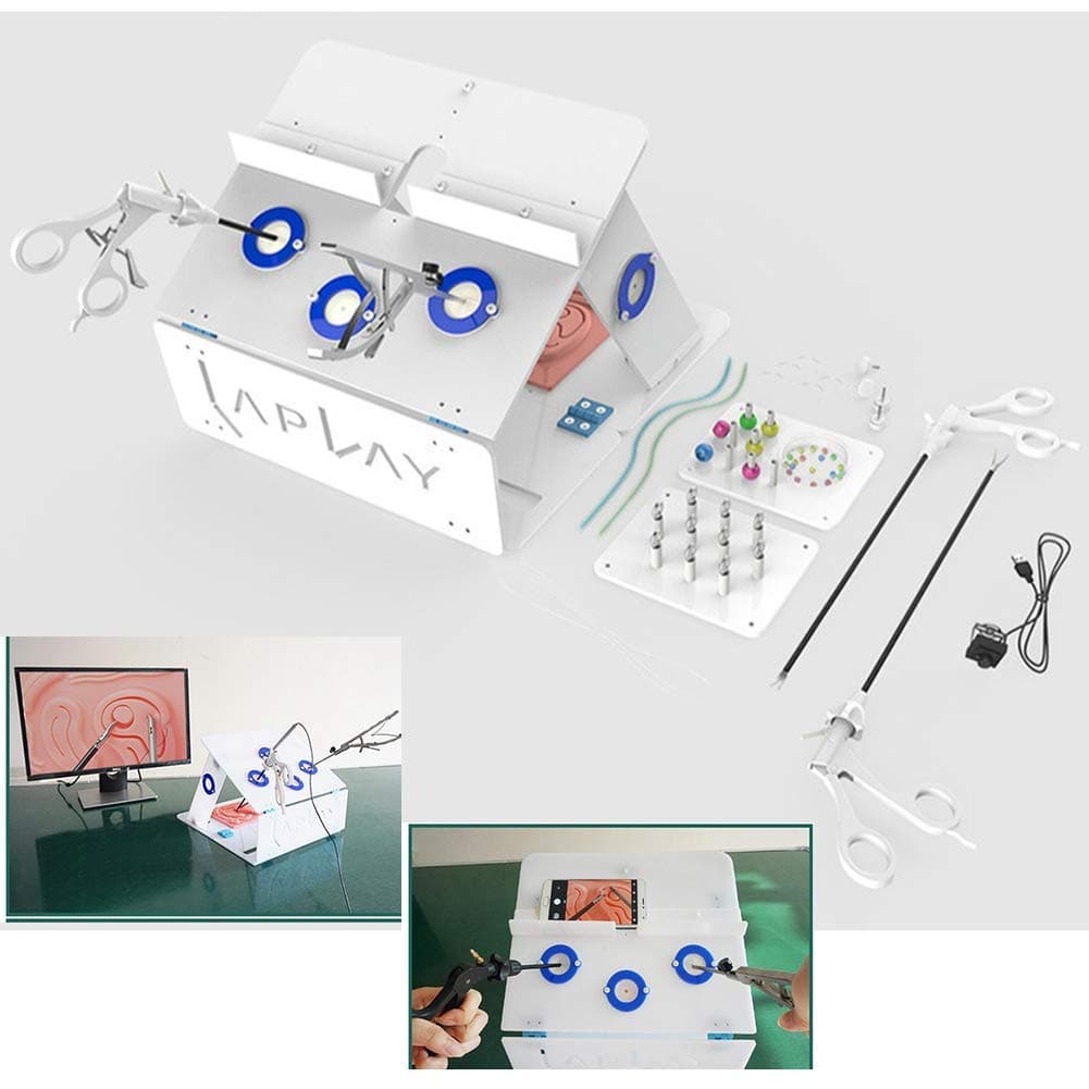 Medical Laparoscopic Simulator Trainer Box kit forStudent Training Use Includes 4 Instruments and Camera