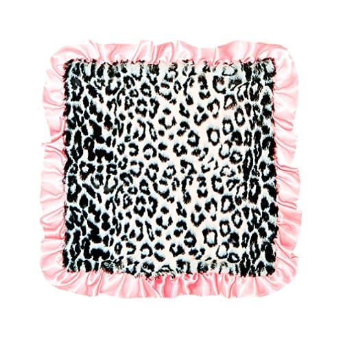 Max Daniel Black Jaguar Front and Pink Satin Back and Ruffle Security Blanket