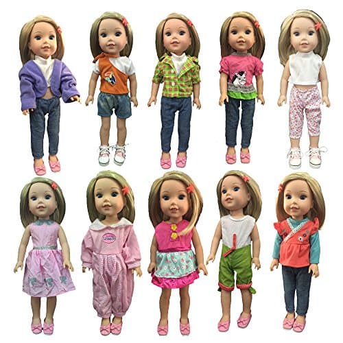 My fleta 6pc Different style casual suit Random send for 14.5 Inch American Girl Dolls Wellie Wishers