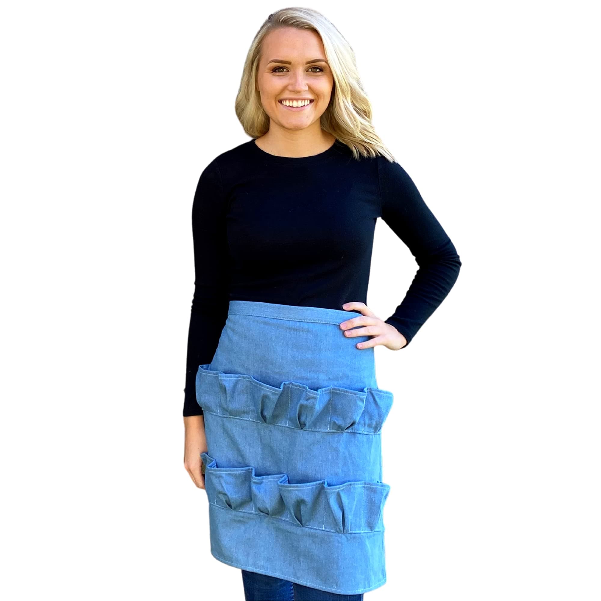 Backyard Barnyard 12 Pocket Soft Durable Denim Egg Gathering Apron FREE RUSTIC GIFT BAG INCLUDED! Collecting Chicken Duck Quail Poultry Eggs