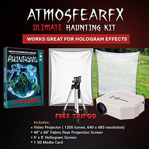AtmosfearFX Phantasms DVD Ultimate Haunting Kit, Includes Translucent Screen, Hologram Screen with Stand Kit and Free Tripod