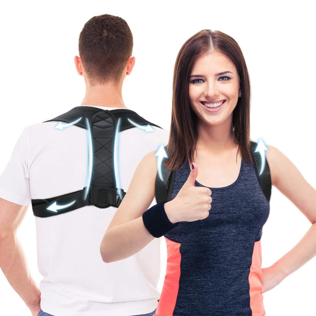 Charminer Posture Corrector,Upper Back Brace for Clavicle Support, Adjustable Back Straightener,Help to Improve Posture,Providing Back/Neck/Shoulder/Clavicle Area Pain Relief for Men and Women