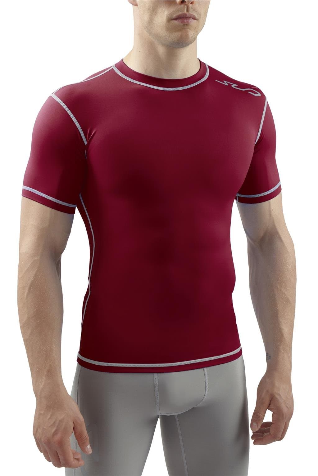 Mens Short Sleeve Compression Top T-Shirt Base Layer Crew Neck Vest