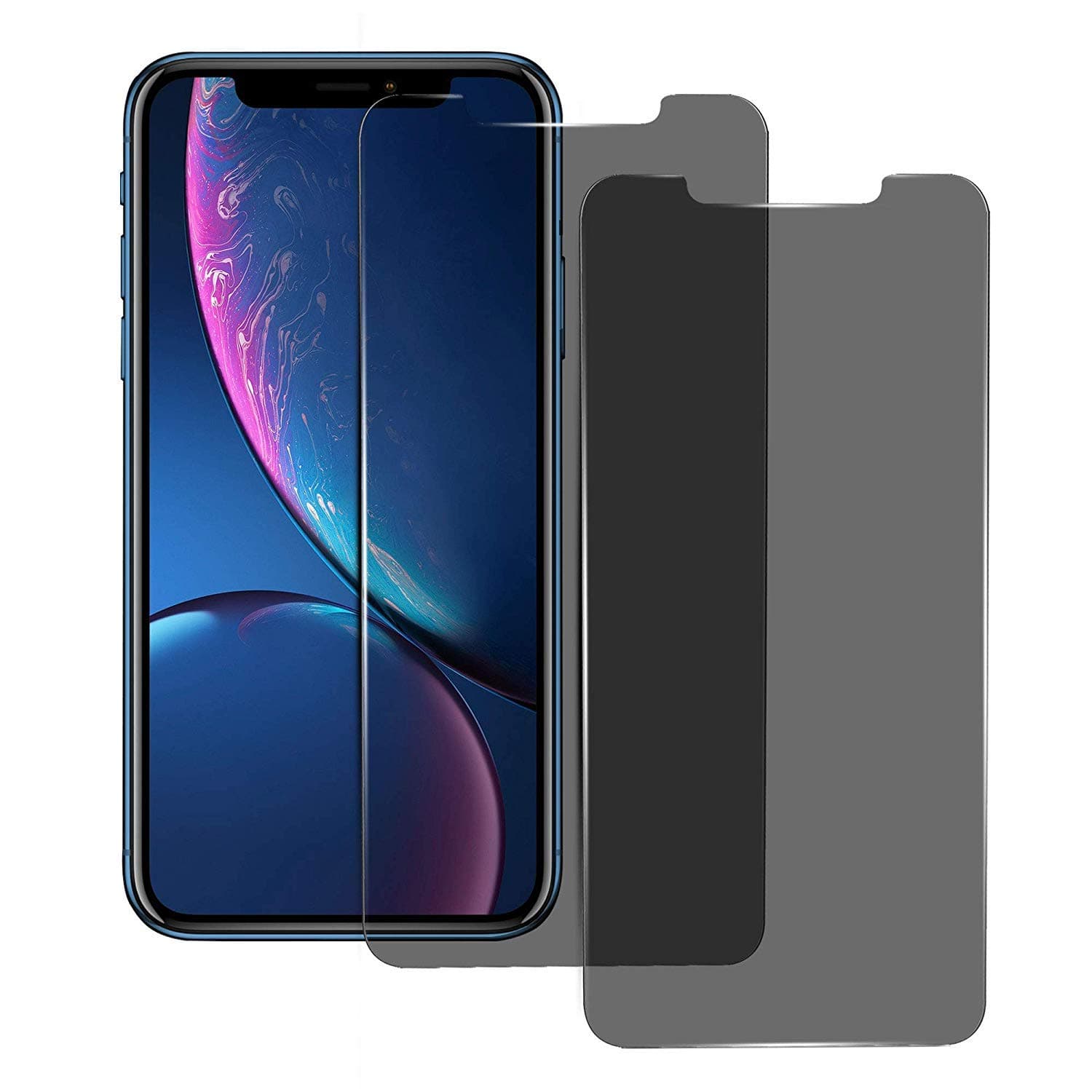 Blitzby iPhone XR Screen Protector Privacy, 6.1 inches 2018, Anti-Spy Tempered Glass Film, 2-Pack