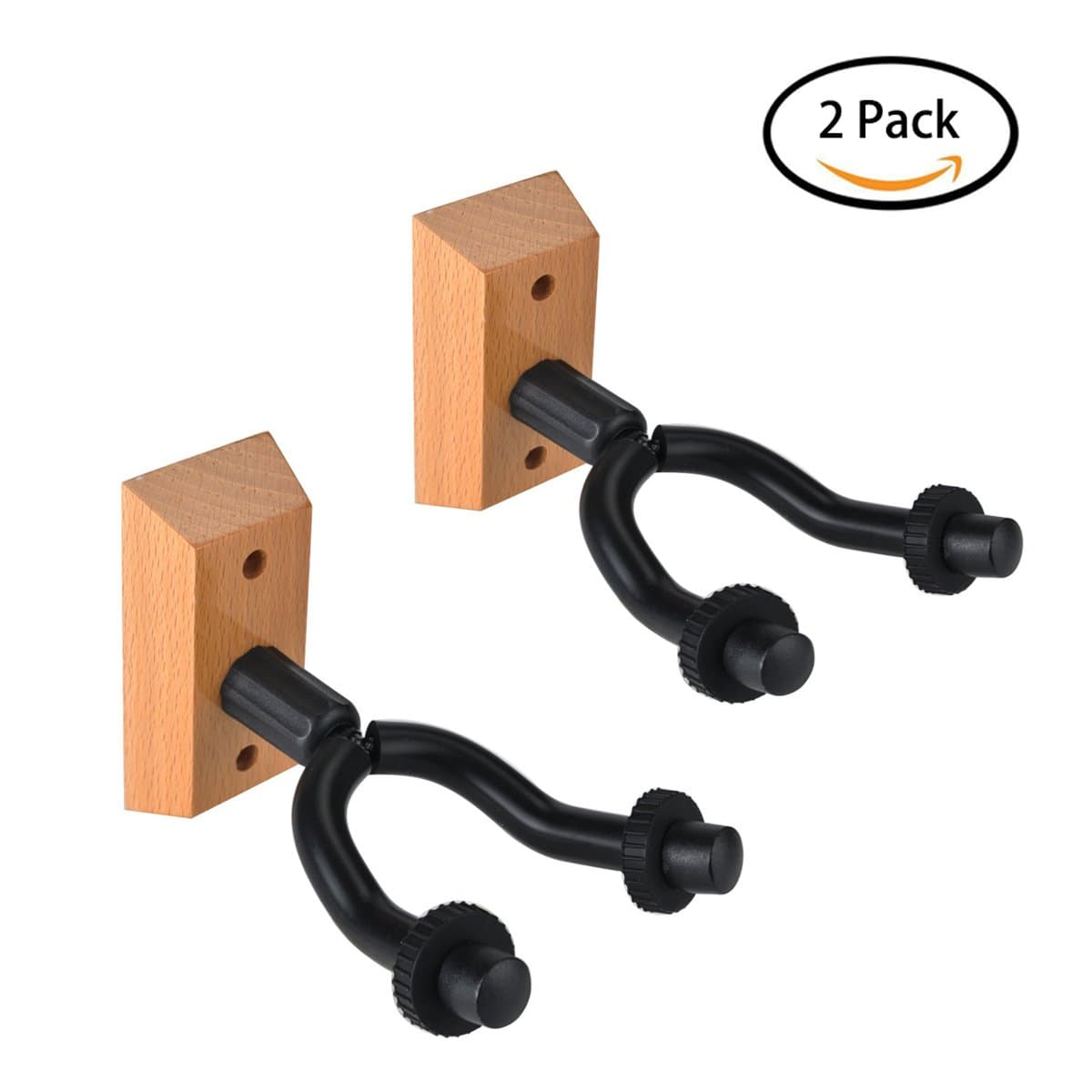 Guitar Hanger 2 pack Guitar Hook Holder Wall Mount Auto Grip System Lock Safe Lock with Gravity Sensing Lock for Guitar Bass Violins Mandolins Ukelele by NIAFEYA