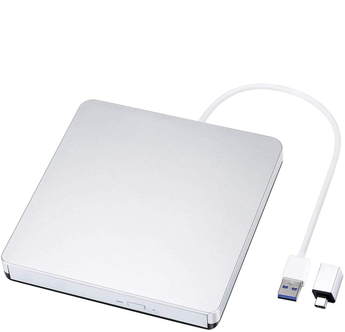 [Updated Version] Patuoxun External DVD CD Drive with USB 3.0 and Type-C Interface, Portable CD-RW/DVD-RW Burner and Reader, Compatible with Windows, Laptop, Mac, Macbook Air/Pro, Apple, iMac, PC