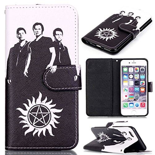 Iphone 8 plus Case, Iphone 7 plus Wallet Case - Supernatural Pattern PU Leather Wallet Card Holder Pouch Flip Case Cover with Stand Function for Apple iphone 7 plus and iphone 8 plus 2017