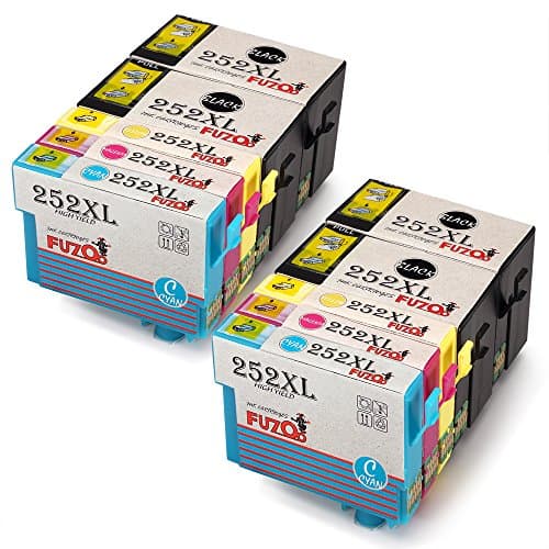 FUZOO High Yield 252XL Compatible Ink Cartridges replacement for 252 XL ink, 4 Black 2 Cyan 2 Magenta 2 Yellow, for Workforce WF-3620 WF-3640 WF-7610 WF-7620 WF-7110 WF-7710 WF-7720 WF-7210 WF-3630
