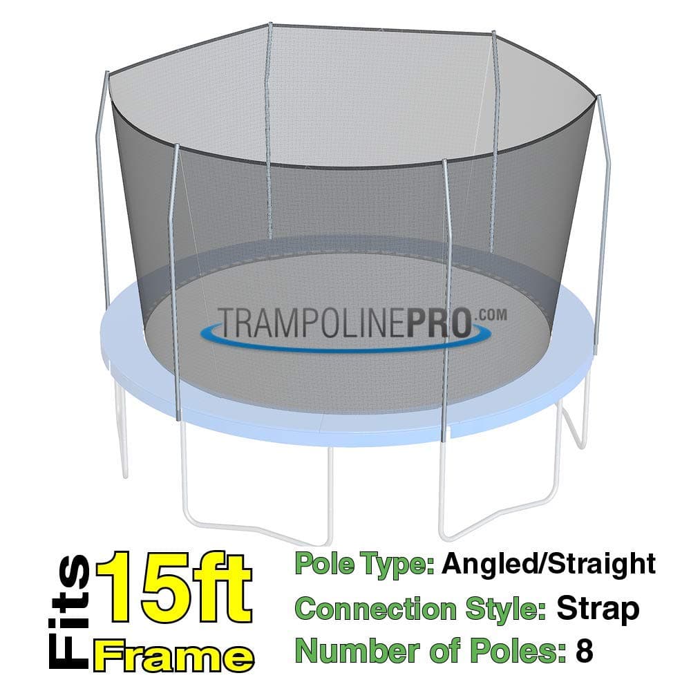 Trampoline Replacement Nets Using Straps | Choose Correct Size | Choose Correct Strap Count | Not Made for Top Rings | Net Only | Poles Not Included