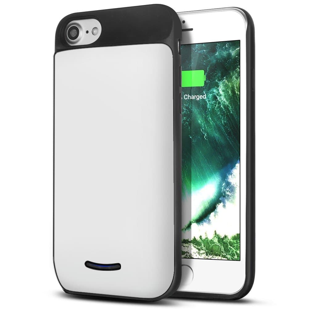 Battery Case iPhone 7 Plus, BEAUBOMB Rechargeable 5000mAh Fast Charging Case Extended Portable Phone Power Quick Charger Cases for Apple iPhone 6 plus/6s Plus/7 Plus/8 Plus - White
