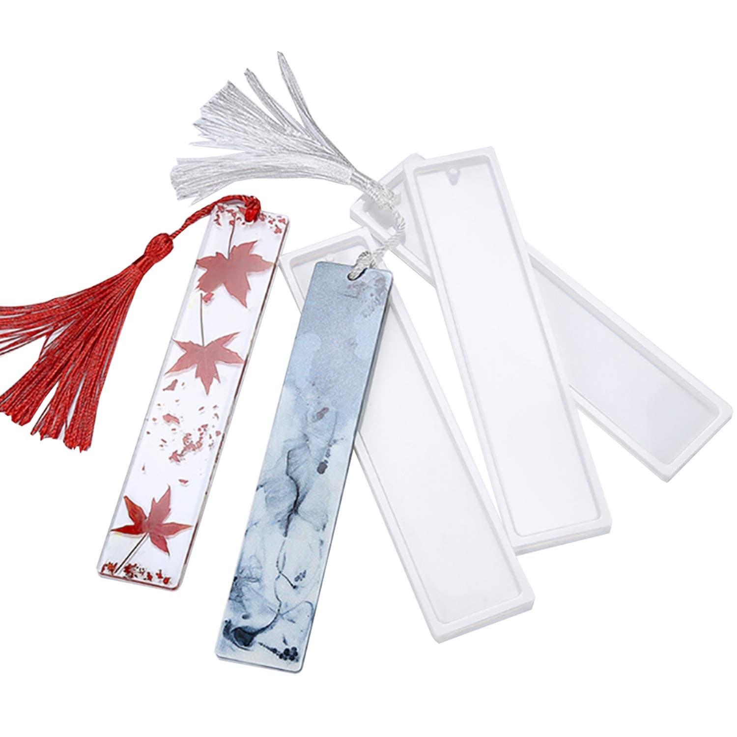 Aliyaduo 10 PCS Rectangle Silicone Bookmark Mold DIY Making Epoxy Resin Jewelry DIY Craft Mould