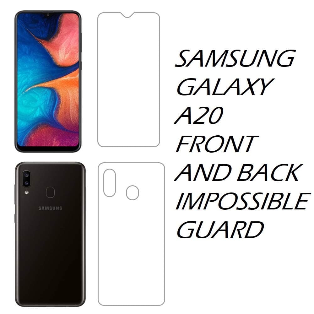 Sajni Creations Impossible A20 Front and Back Tempered Screen Guard for Samsung Galaxy A20 - Transparent (Does not Cover The Edges)