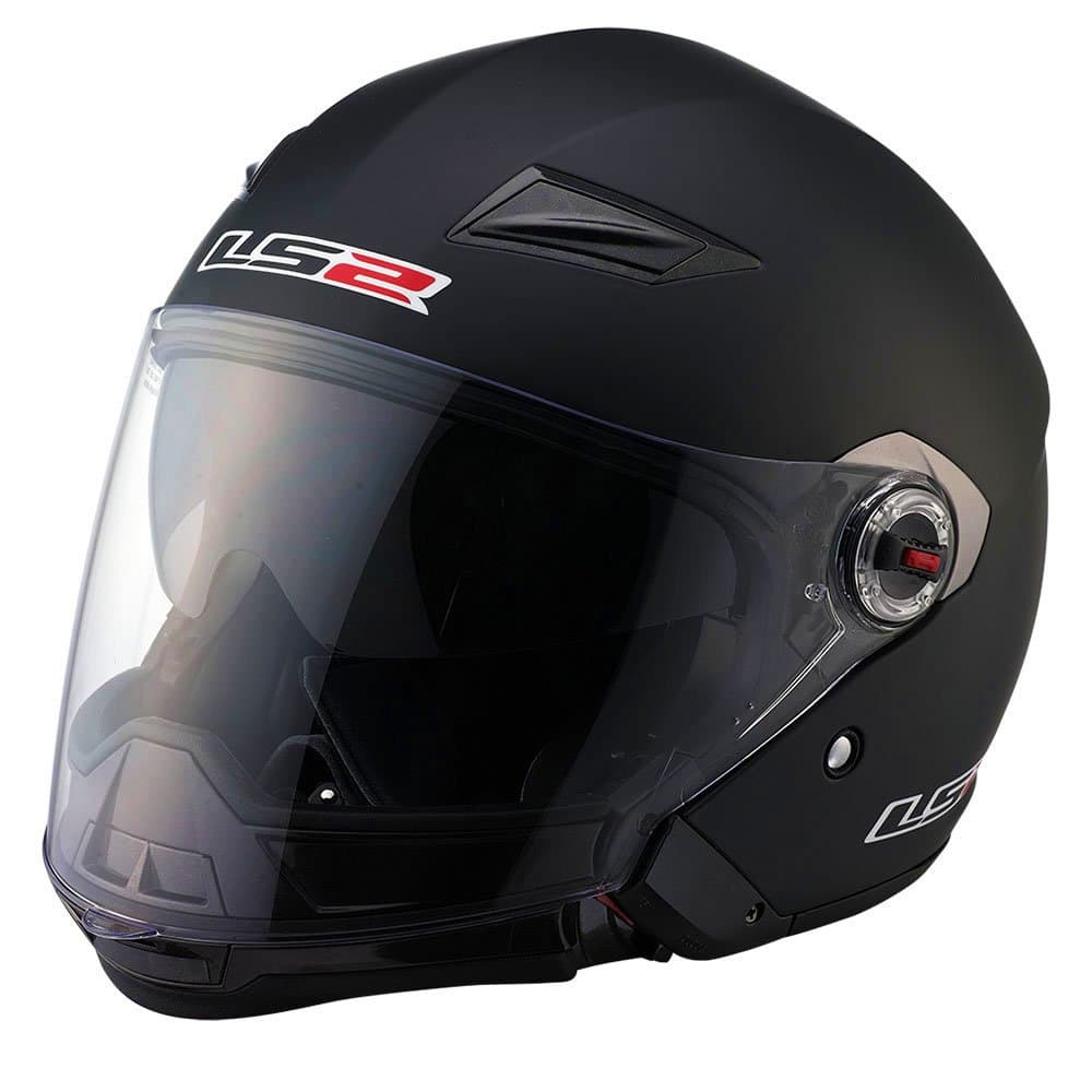 LS2 OF569 Scape Solid Open Face Helmet(Matte Black, Large)