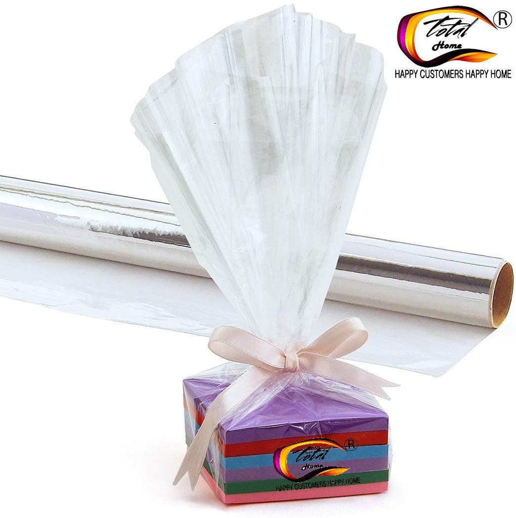 EASTER CREATIONS Gift Wrap Roll for Envelope and Card Making, Scrapbooking and Multipurpose Creative Uses (20 inch x 5 ft, Clear) - 2 Pieces