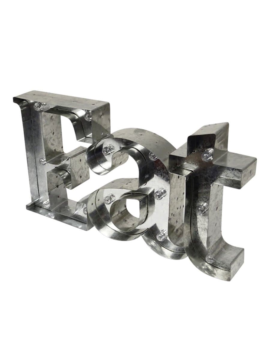 Shift3 Eat Rustic Finish LED Marquee Sign Silver O/S