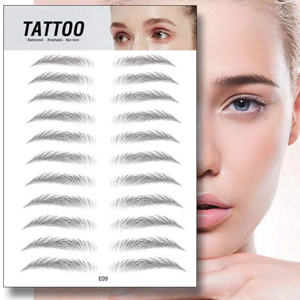 ballboU 11 Pairs Authentic Eyebrows Waterproof Long Lasting False Eyebrows, Eyebrow Tatoo, Eyebrow Sticker for Women Lady