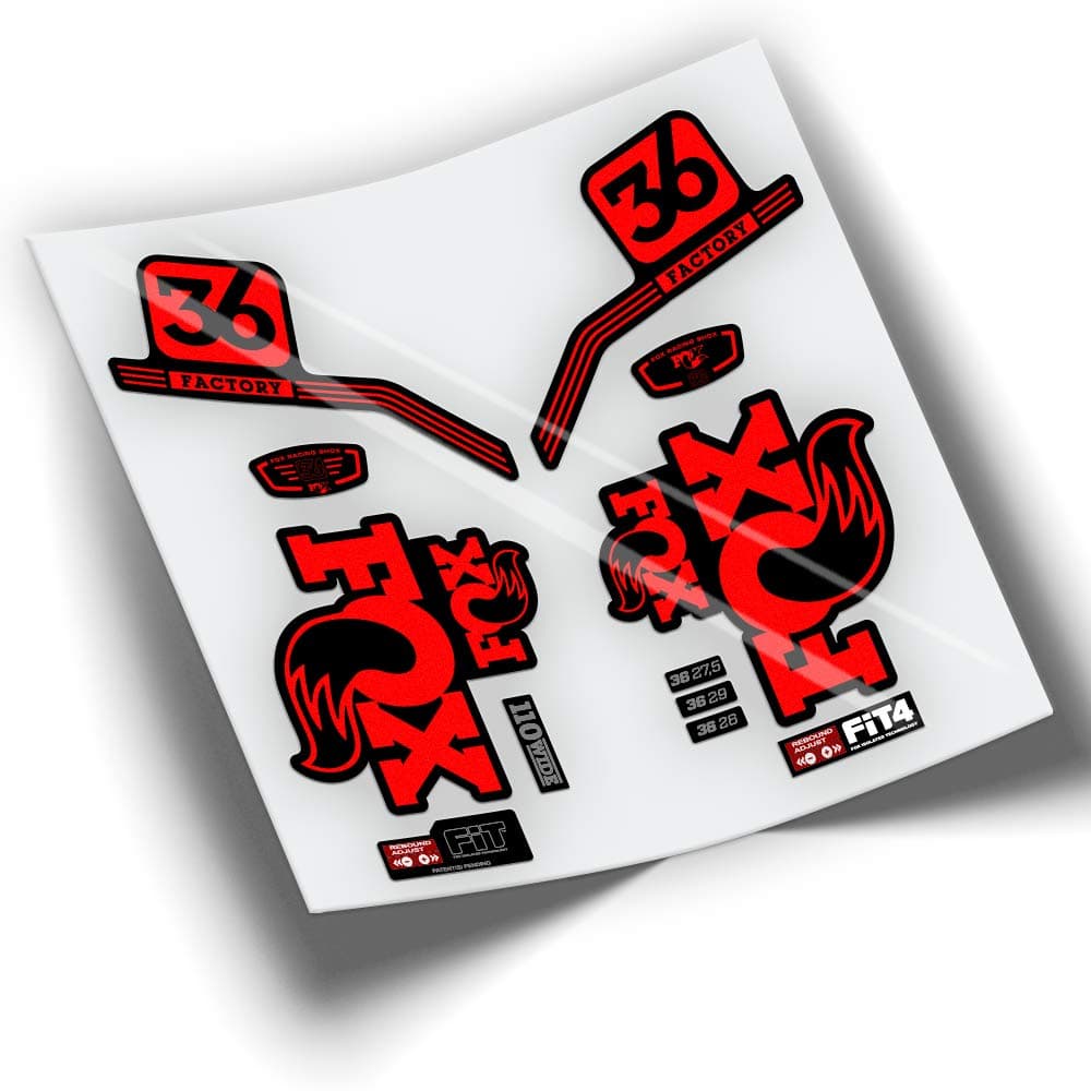 FORK PIKE STICKERS FOX 36 PRO ISSUE SERIES WP225 (RED FLUOR)