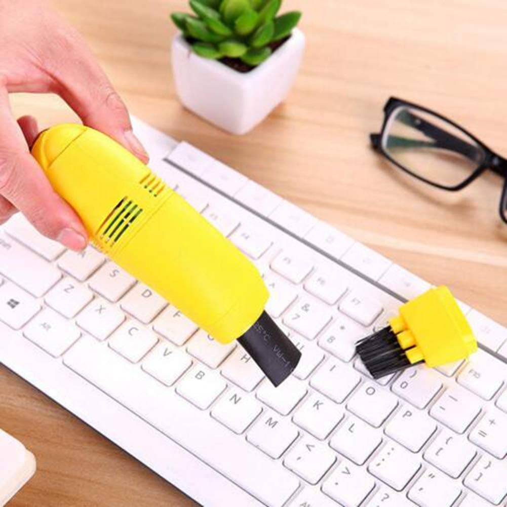 EgBert Mini Usb Keyboard Vacuum Cleaner Portable Handheld Computer Keyboard Dust Collector Clean Kit For Laptop Pc Universal - Yellow